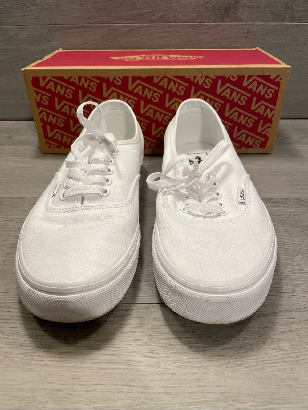 Vans White Canvas Low-Top Sneakers